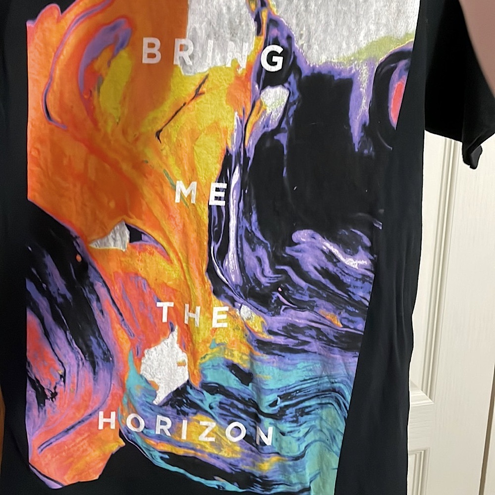Hot Topic Bring Me The Horizon Band T-Shirt Multicoloured Abstract Pattern